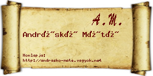 Andráskó Máté névjegykártya
