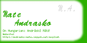 mate andrasko business card