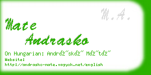 mate andrasko business card